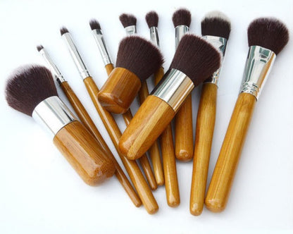 Bamboo Makeup Brush Set – 11 Pieces