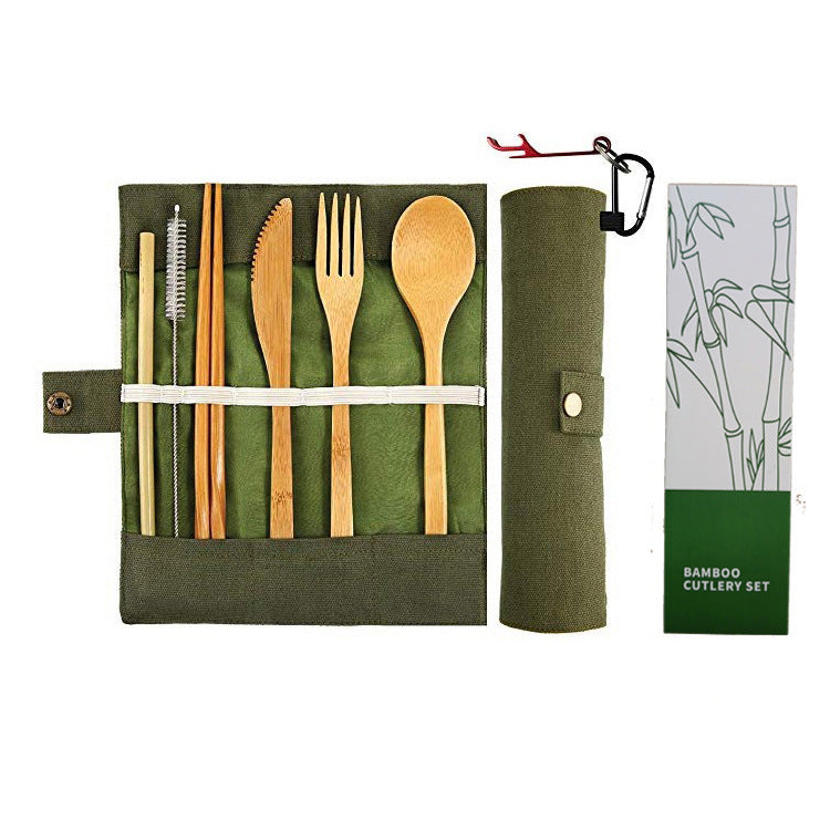 Bamboo Utensils Set - Reusable Travel Cutlery