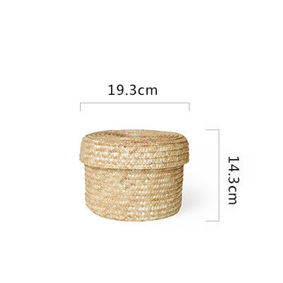 Woven Natural Wheat Straw Storage Baskets – Set of 3