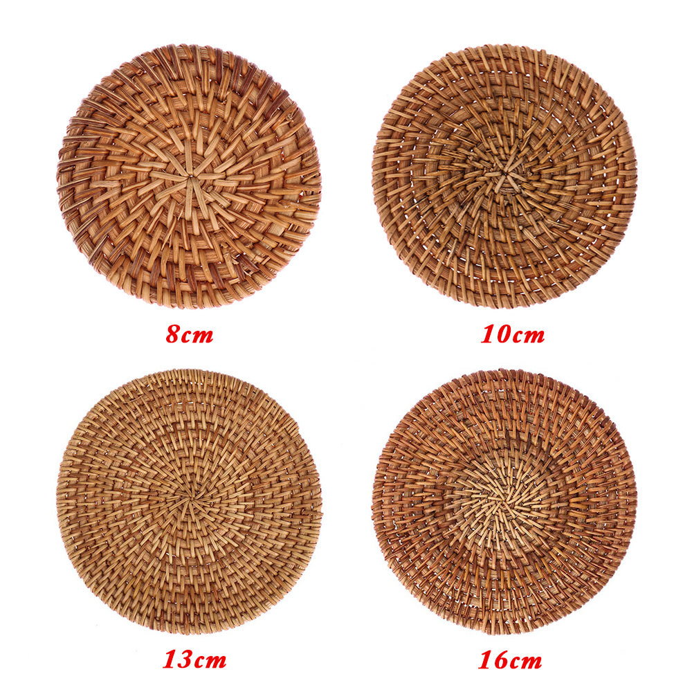 Handcrafted Rattan Coaster Set – Heat Resistant and Stylish