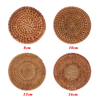 Handcrafted Rattan Coaster Set – Heat Resistant and Stylish