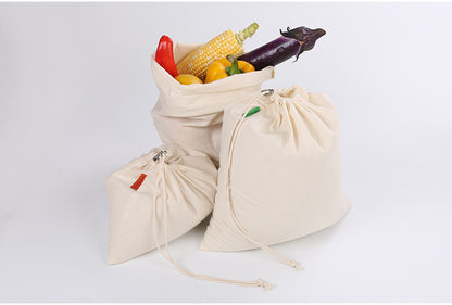 Multi-Purpose Cotton Drawstring Bag - Food Storage