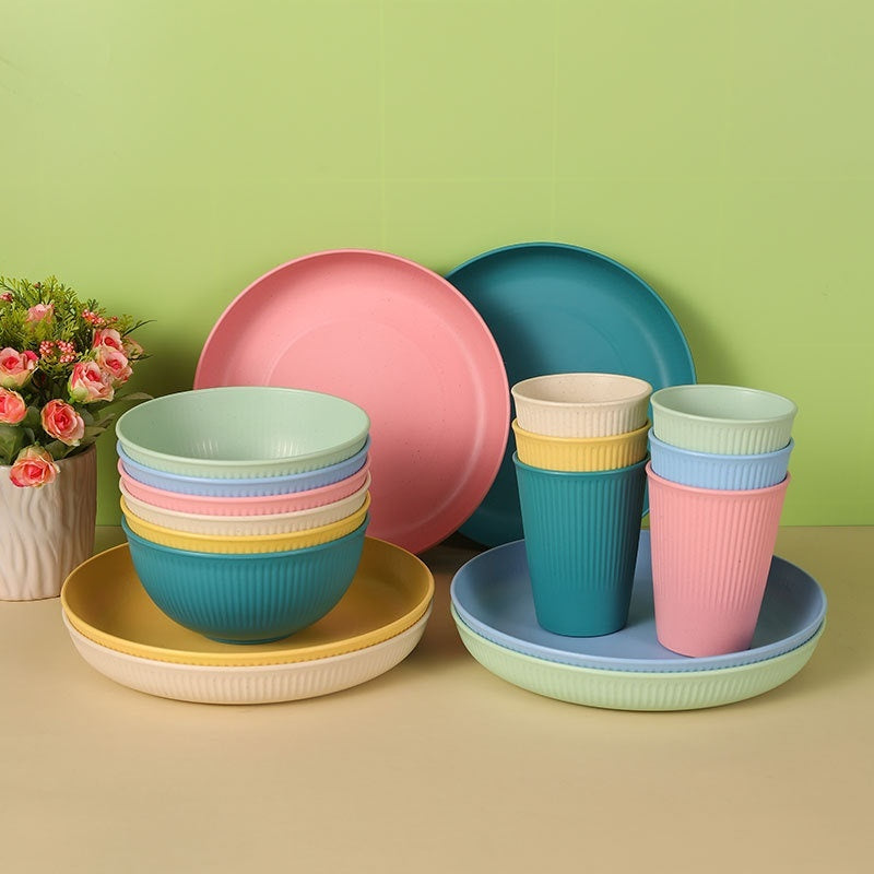 Vibrant Wheat Straw Dinnerware – 4-Piece Sets