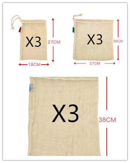 Reusable Cotton Drawstring Shopping Bags