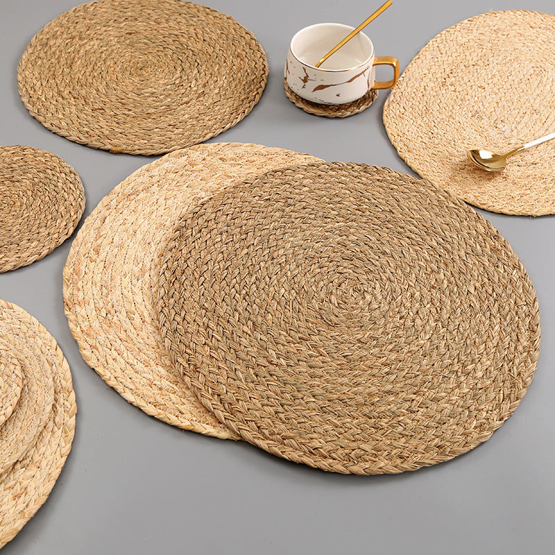 Water Grass or Corn Husk Handmade Round Placemats