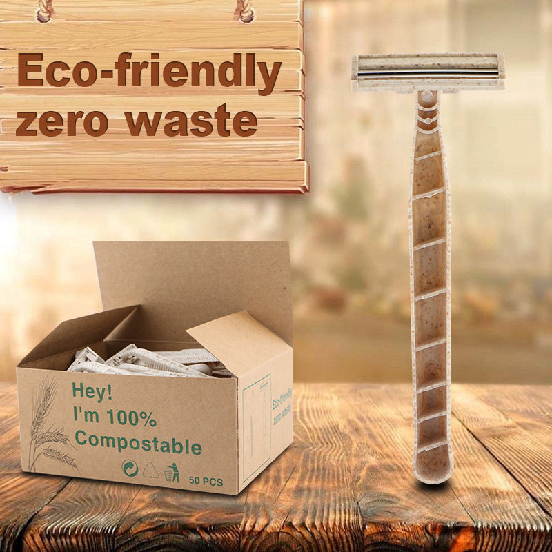 Twin Blade Disposable Razor - Biodegradable Wheat Straw