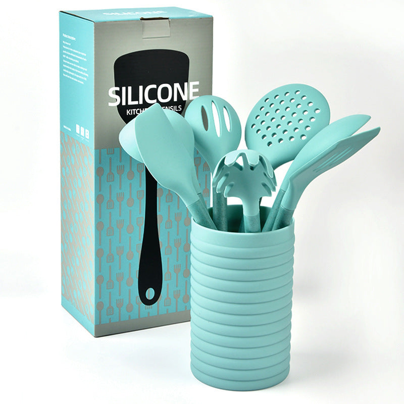 Silicone & Wheat Straw 8-Piece Kitchen Utensils Set