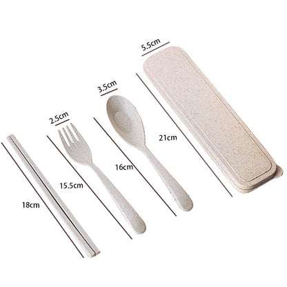 Wheat Straw Cutlery Set – 4-Piece Eco-Friendly Utensils