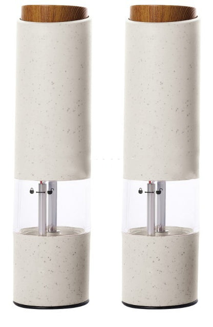 Wheat Straw Salt & Pepper Grinder Set - Electric Spice Mill