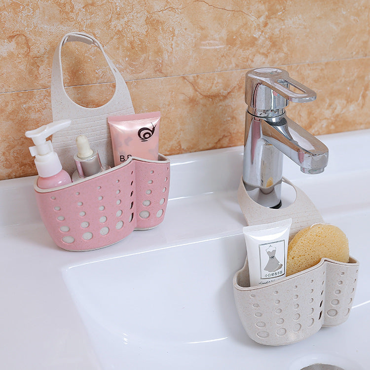 Adjustable Hanging Sink Basket – Wheat Straw Organizer