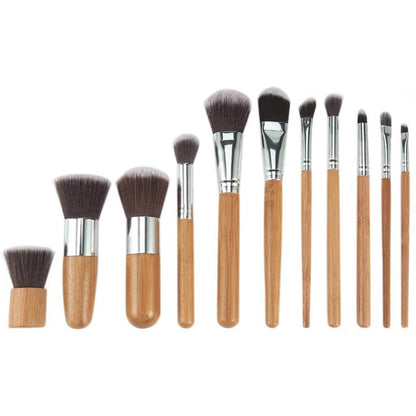 Bamboo Makeup Brush Set – 11 Pieces