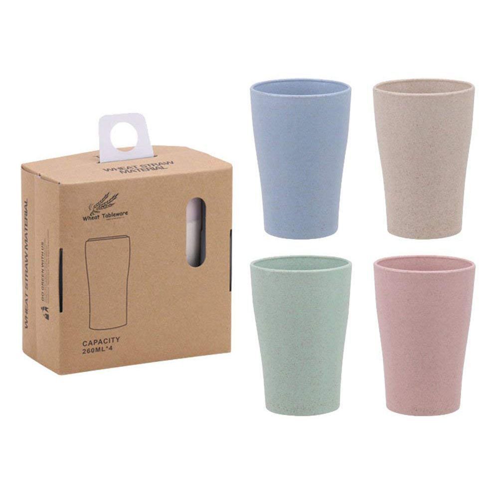 Wheat Straw 4-Piece Drinking Cups – 13.5 oz