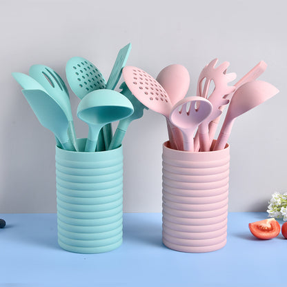 Silicone & Wheat Straw 8-Piece Kitchen Utensils Set