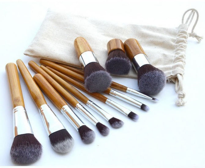 Bamboo Makeup Brush Set – 11 Pieces