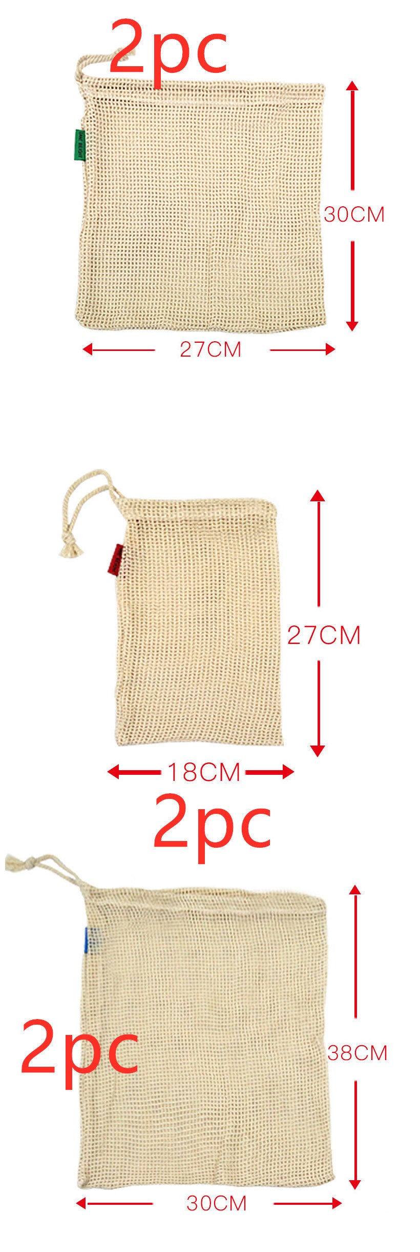 Reusable Cotton Drawstring Shopping Bags