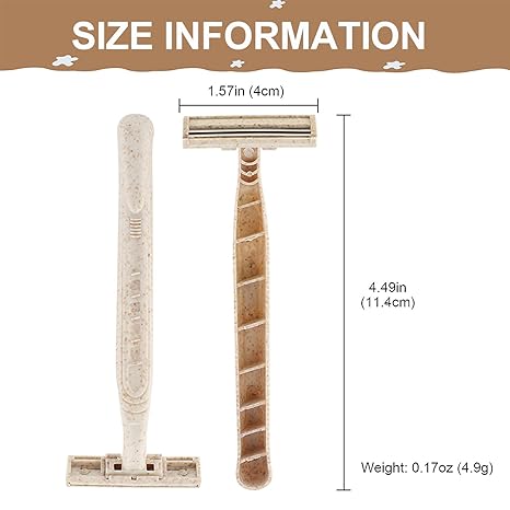 Twin Blade Disposable Razor - Biodegradable Wheat Straw