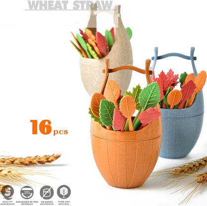 Wheat Straw Fruit and Dessert Fork Set - 16-Piece