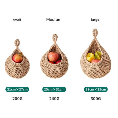 Hanging Crochet Cotton Basket - 3Pc