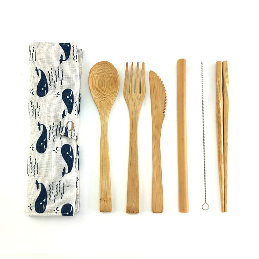 Bamboo 6-Piece Cutlery Travel Set