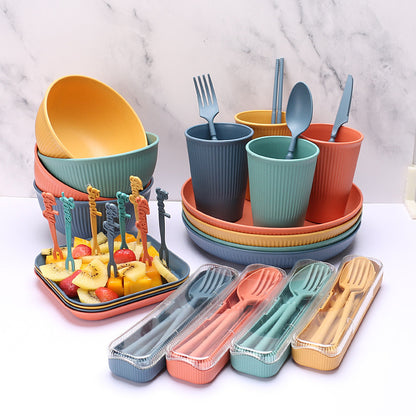 Vibrant Wheat Straw Dinnerware Set - 48-Piece