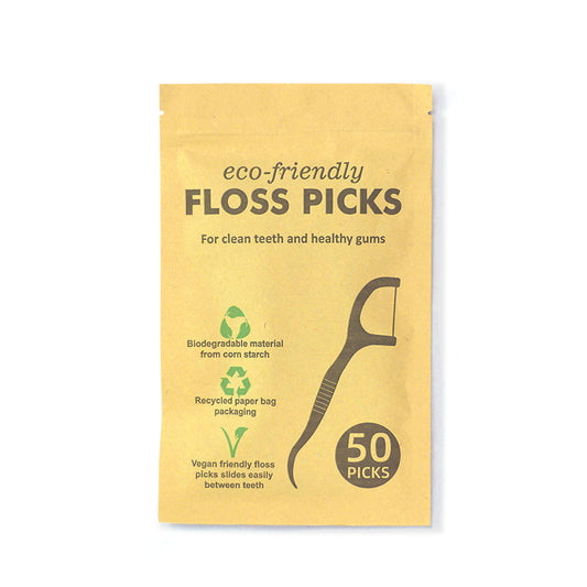 Biodegradable Dental Floss Sticks - 50 Pieces