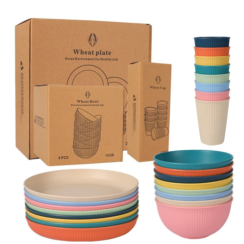 Vibrant Wheat Straw Dinnerware – 4-Piece Sets