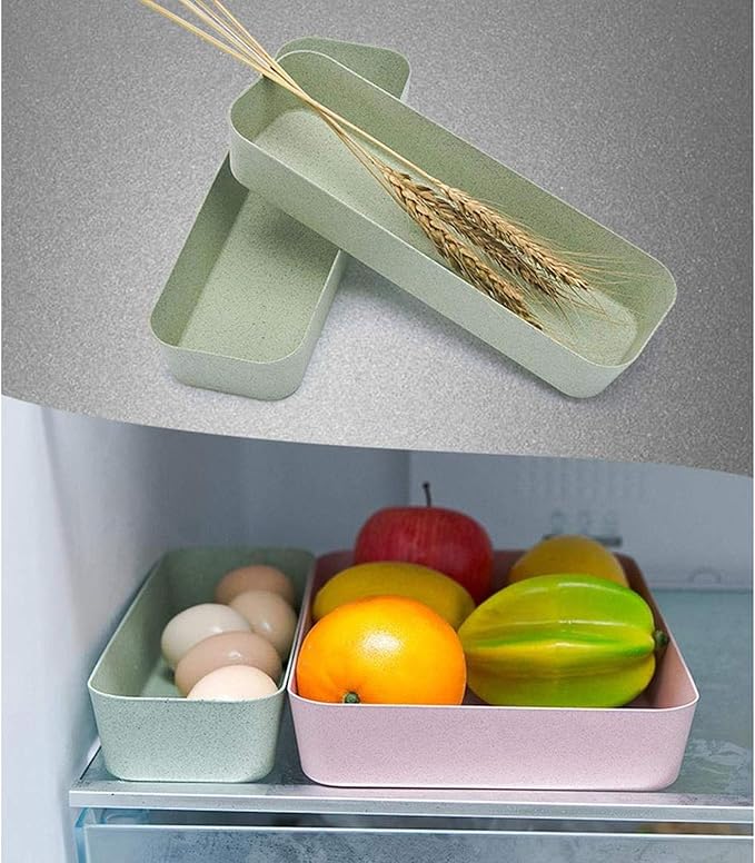 Wheat Straw Storage Box & Drawer Organizer