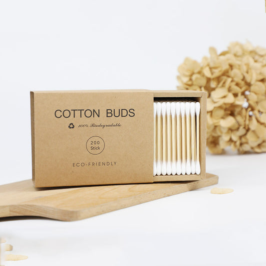 Natural Cotton Swabs - 200 PCS