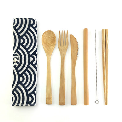 Bamboo 6-Piece Cutlery Travel Set