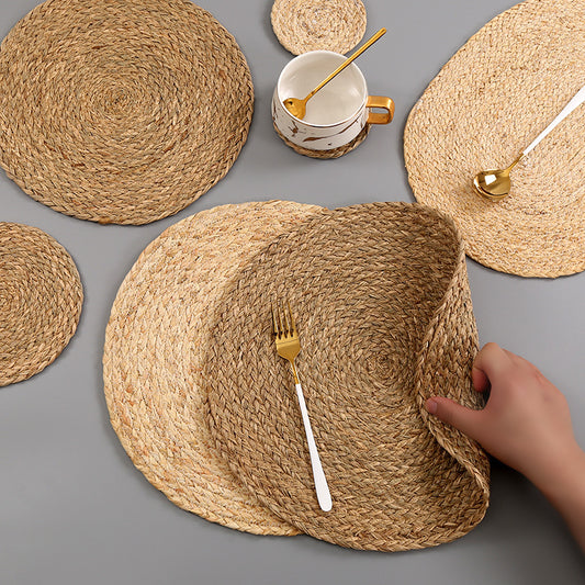 Water Grass or Corn Husk Handmade Round Placemats