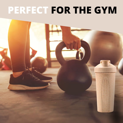 Wheat Straw Shaker Bottle with Mixer Ball (600 ml)