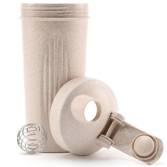 Wheat Straw Shaker Bottle with Mixer Ball (600 ml)
