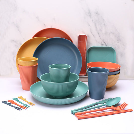 Vibrant Wheat Straw Dinnerware Set - 48-Piece