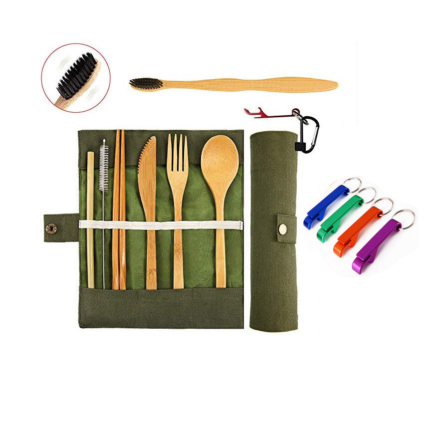 Bamboo Utensils Set - Reusable Travel Cutlery