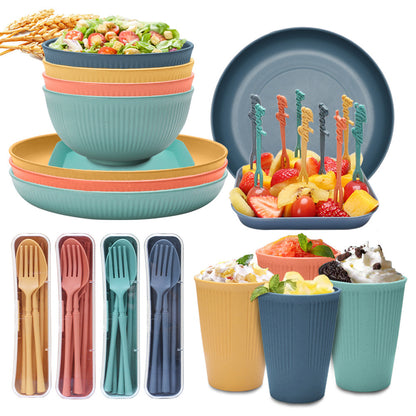 Vibrant Wheat Straw Dinnerware Set - 48-Piece