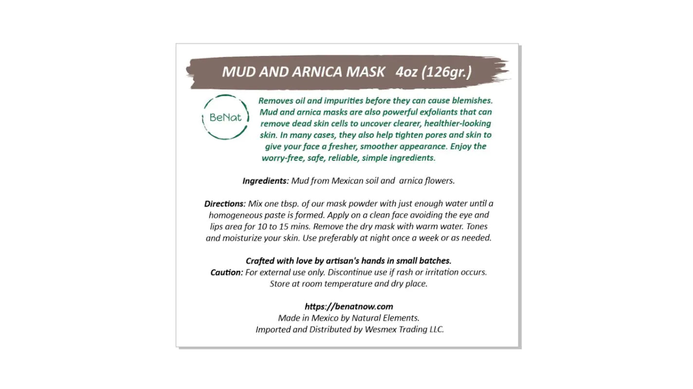 BeNat Mud Mask Label