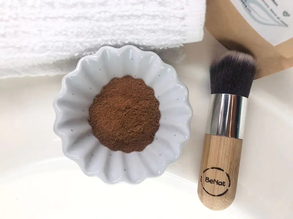 BeNat Mud Mask Powder and brush