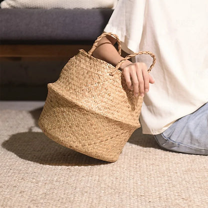 Bamboo Wicker Basket - Handmade Natural Storage