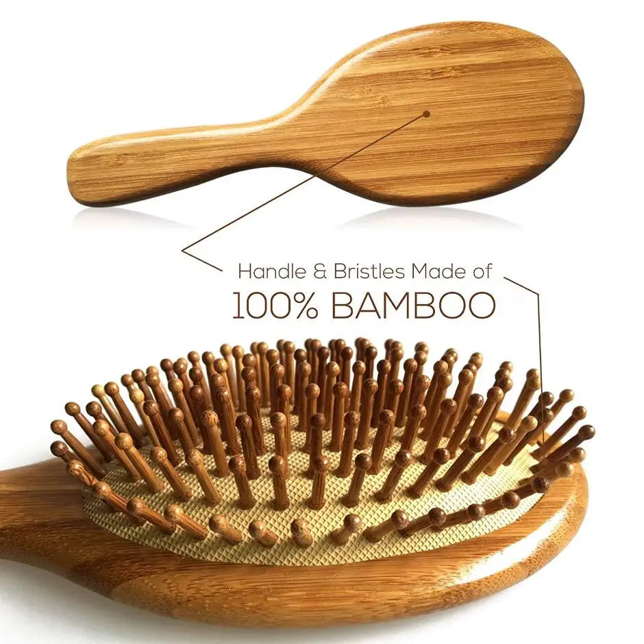 Natural Bamboo Hair Brush for Healthy Hair & Scalp Care