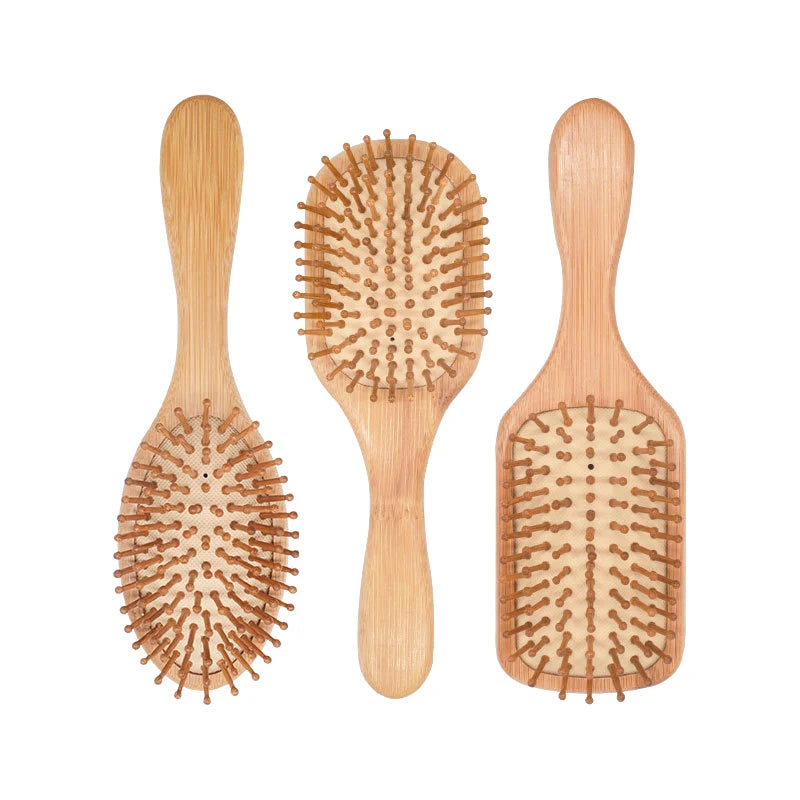 Natural Bamboo Hair Brush for Healthy Hair & Scalp Care