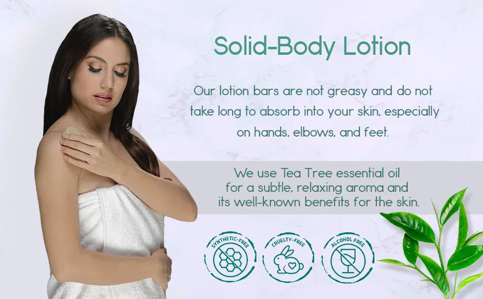 Solid body lotion bar