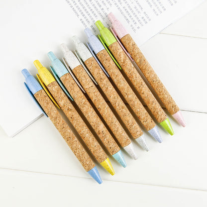 Wheat Straw PushPen with Biodegradable Paper Tube & Cork