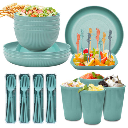 Vibrant Wheat Straw Dinnerware Set - 48-Piece