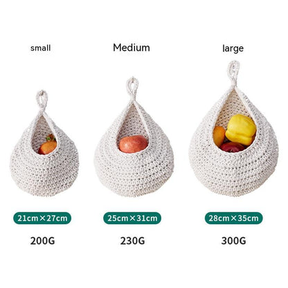 Hanging Crochet Cotton Basket - 3Pc