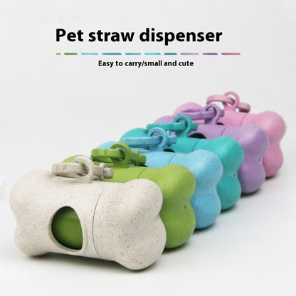 Wheat Straw Pet Waste Bag Dispenser - Bone Shaped