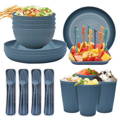 Vibrant Wheat Straw Dinnerware Set - 48-Piece